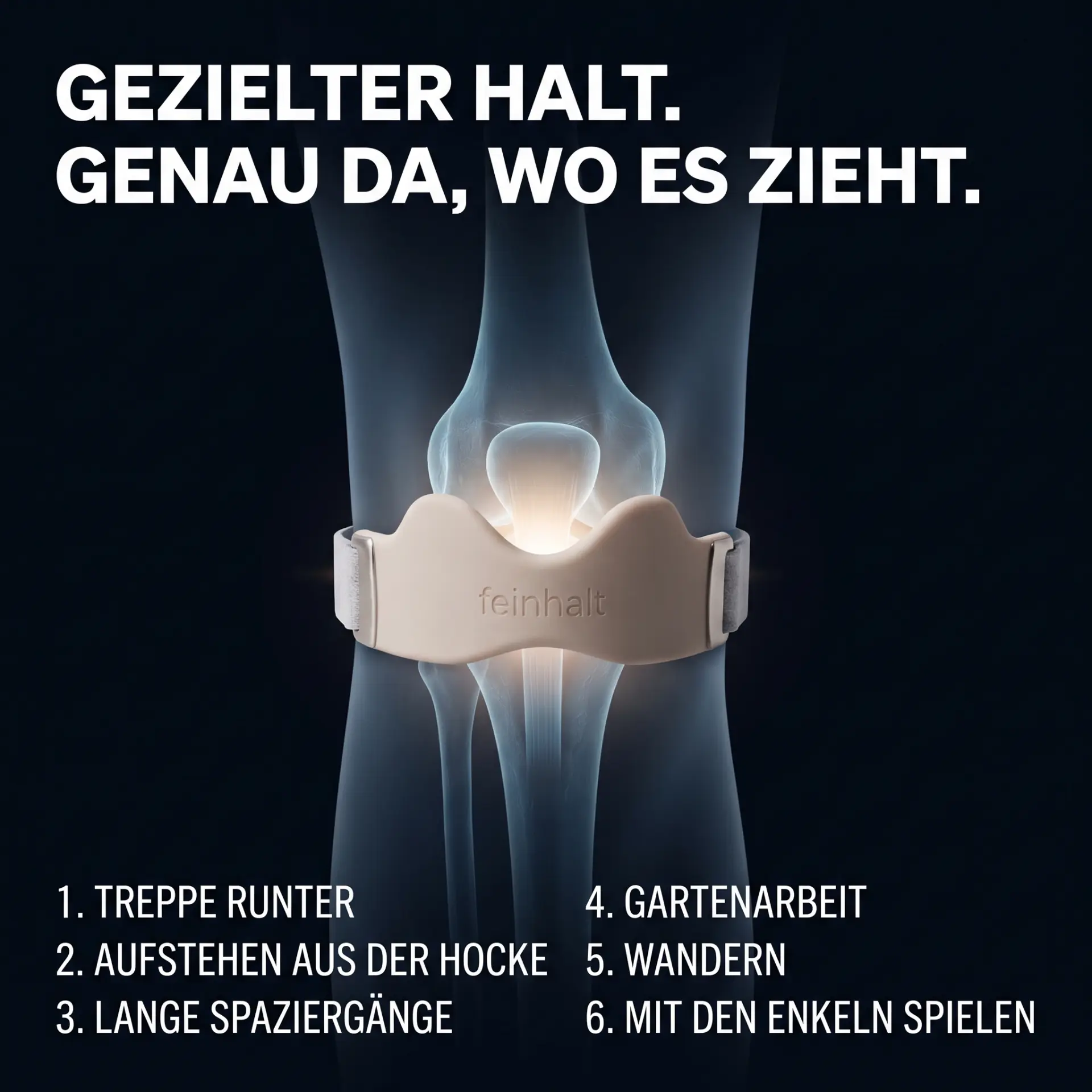 Gezielter Halt unter der Kniescheibe