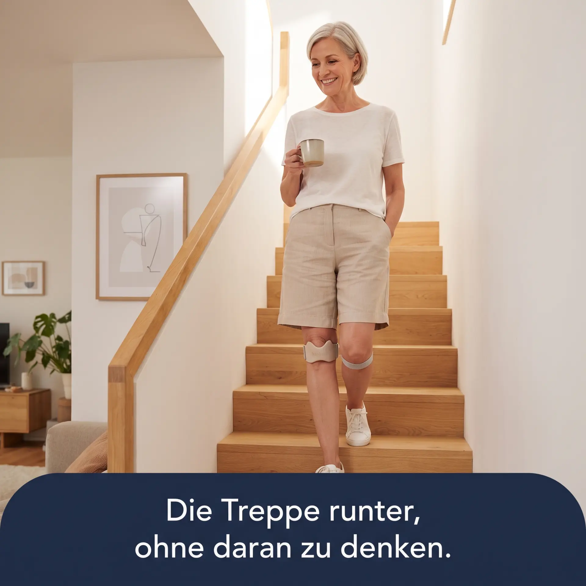 Die Treppe runter, ohne daran zu denken